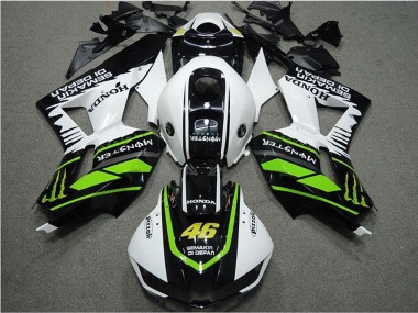 2013-2023 Honda CBR600RR Motorcycle Fairings - White Green Glossy Black Semakin Didepan Monster Canada