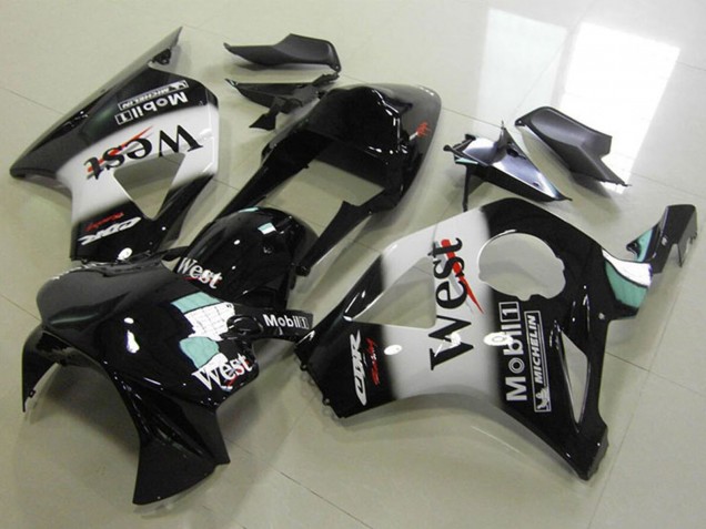 2002-2003 Honda CBR900RR 954 Motorcycle Fairings - Glossy Black White West Canada