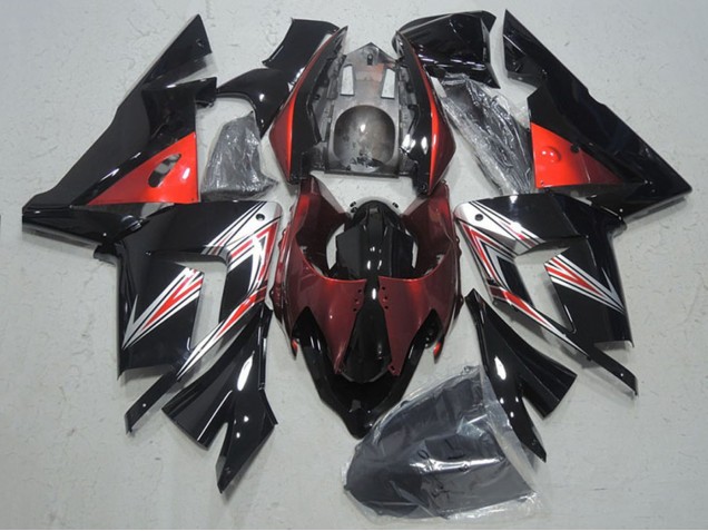 2004-2005 Kawasaki ZX10R Motorcycle Fairings - Black Red Canada
