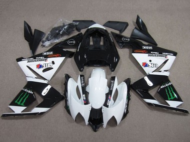 2004-2005 Kawasaki ZX10R Motorcycle Fairings - Black White Monster Canada