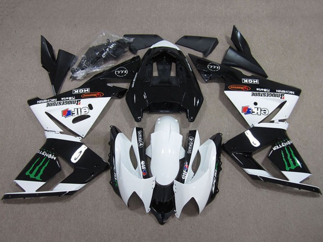 2004-2005 Kawasaki ZX10R Motorcycle Fairings - Black White Monster Canada
