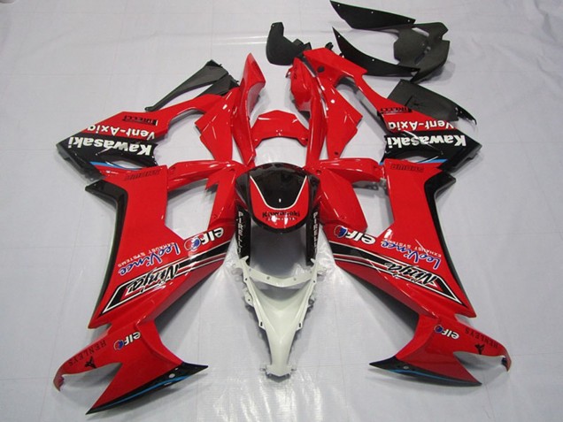 2008-2010 Kawasaki ZX10R Motorcycle Fairings - Red Glossy Black Elf Vent-Axia Canada