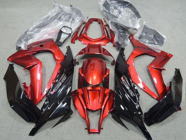 2011-2015 Kawasaki ZX10R Motorcycle Fairing - Red Glossy Black Canada