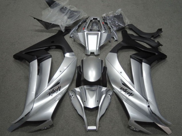 2011-2015 Kawasaki ZX10R Motorcycle Fairings - Silver Matte Black Canada