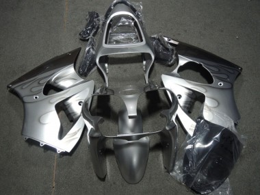 2000-2002 Kawasaki ZX6R Motorcycle Fairings - Silver Grey Flame Canada