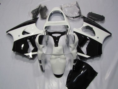 2000-2002 Kawasaki ZX6R Motorcycle Fairings - White Glossy Black Canada