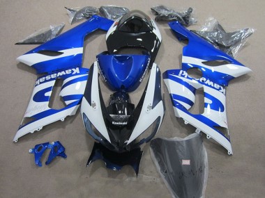 2005-2006 Kawasaki ZX6R Motorcycle Fairings - Blue White Black Canada