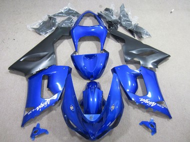 2005-2006 Kawasaki ZX6R Motorcycle Fairing - Blue Matte Black Canada