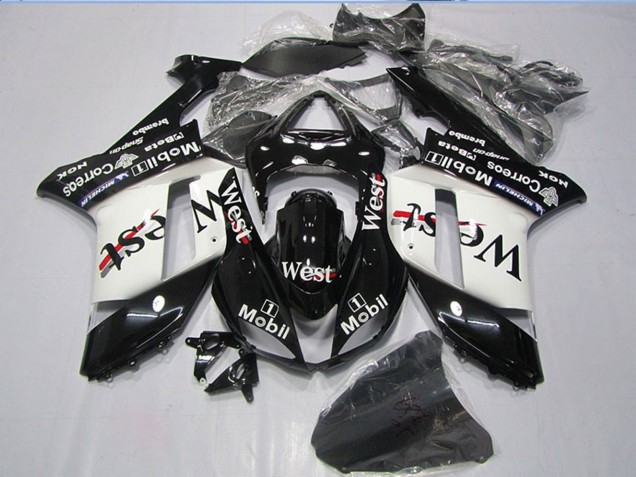 2007-2008 Kawasaki ZX6R Motorcycle Fairings - Black West Mobil Canada