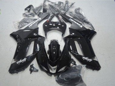 2007-2008 Kawasaki ZX6R Motorcycle Fairings - Glossy Black Matte Black White Red Decals Canada