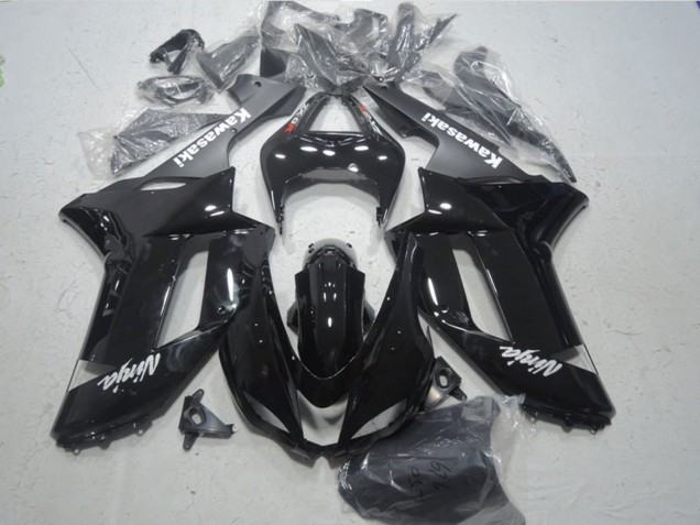 2007-2008 Kawasaki ZX6R Motorcycle Fairings - Glossy Black Matte Black White Red Decals Canada