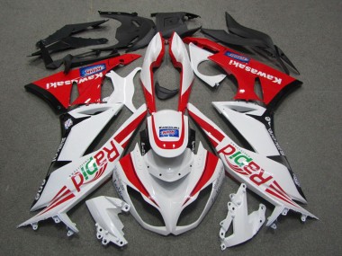 2009-2012 Kawasaki ZX6R Motorcycle Fairings - White Red Black Rapid Canada