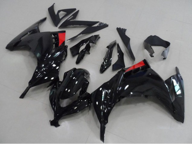 2013-2018 Kawasaki ZX300R Motorcycle Fairings - Glossy Black Red Canada
