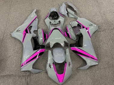 2017-2024 Honda CBR1000RR Motorcycle Fairings - Nardo Grey with Pink Stripe Canada