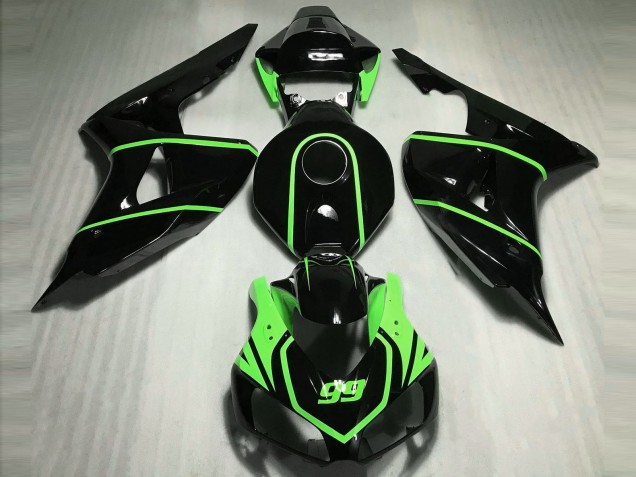 2006-2007 Honda CBR1000RR Motorcycle Fairings - Glossy Black High Viz Green Canada