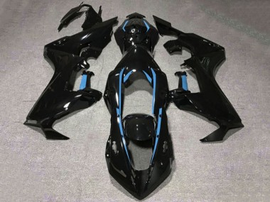 2017-2024 Honda CBR1000RR Motorcycle Fairings - Glossy Black Light Blue Lining Canada