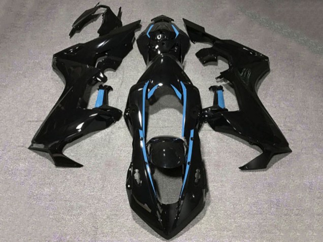 2017-2024 Honda CBR1000RR Motorcycle Fairings - Glossy Black Light Blue Lining Canada