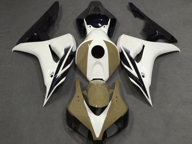 2006-2007 Honda CBR1000RR Motorcycle Fairings - White Tan Glossy Black Canada