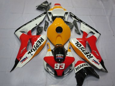 2006-2007 Honda CBR1000RR Motorcycle Fairings - Orange White Red Glossy Black Repsol HRC 93 Canada