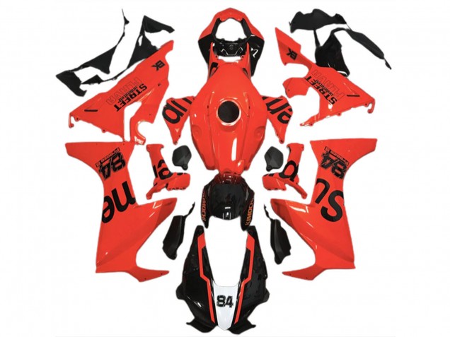 2017-2024 Honda CBR1000RR Motorcycle Fairings - Red Glossy Black Street Flava Canada