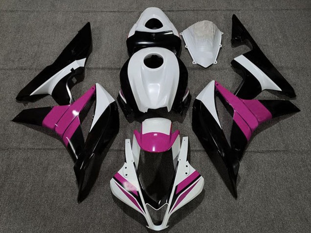 2007-2008 Honda CBR600RR Motorcycle Fairings - White Pink Glossy Black Canada
