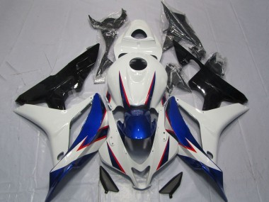 2007-2008 Honda CBR600RR Motorcycle Fairings - White Blue Glossy Black OEM Style Canada