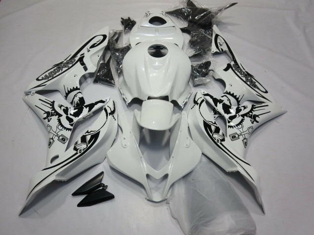 2007-2008 Honda CBR600RR Motorcycle Fairings - White Black Canada