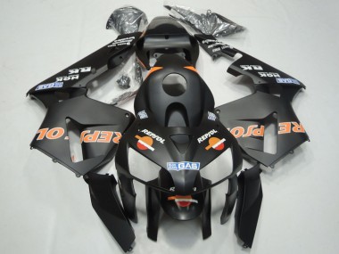 2003-2004 Honda CBR600RR Motorcycle Fairings - Matte Black Orange Repsol Canada