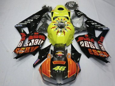 2013-2023 Honda CBR600RR Motorcycle Fairings - Yellow Orange Glossy Black Rossi 46 Canada