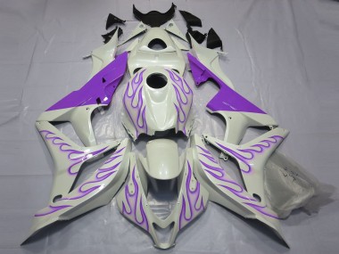 2007-2008 Honda CBR600RR Motorcycle Fairings - White Purple Flame Canada