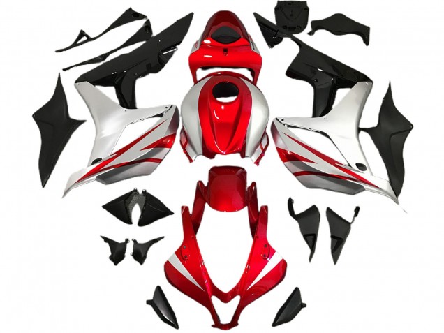 2007-2008 Honda CBR600RR Motorcycle Fairings - Silver Red Glossy Black OEM Style Canada