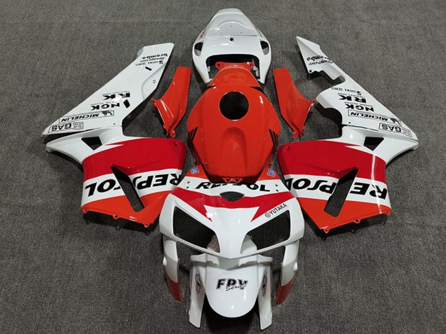 2005-2006 Honda CBR600RR Motorcycle Fairings - Orange White Red Glossy Black Repsol Style Canada