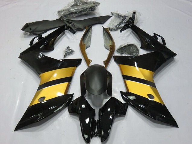 2011-2013 Honda CBR600F Motorcycle Fairings - Gold Glossy Black CBR Design Canada