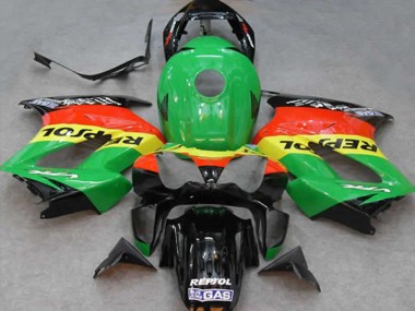 2002-2013 Honda VFR 800 Motorcycle Fairings - Green Yellow Red Black Repsol Canada
