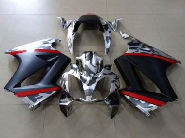 2002-2013 Honda VFR 800 Motorcycle Fairings - Grey Camouflage Red Matte Black Canada