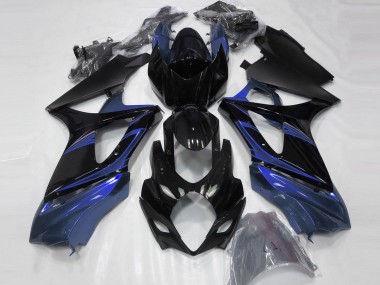 2007-2008 Suzuki GSXR 1000 Motorcycle Fairings - Blue Glossy Black Canada