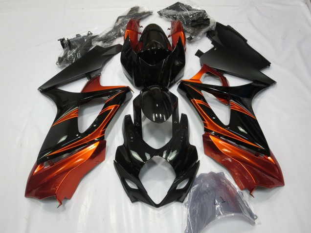 2007-2008 Suzuki GSXR 1000 Motorcycle Fairings - Orange Black Canada