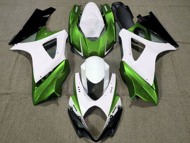2007-2008 Suzuki GSXR 1000 Motorcycle Fairings - White Green Black Canada