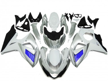2009-2016 Suzuki GSXR 1000 Motorcycle Fairing - White Blue Canada