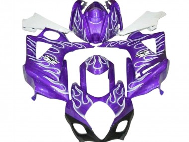 2007-2008 Suzuki GSXR 1000 Motorcycle Fairings - Purple White Flame Canada