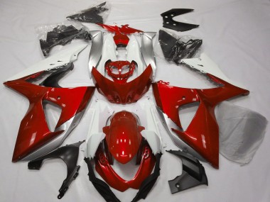 2009-2016 Suzuki GSXR 1000 Motorcycle Fairings - White Silver Red Canada