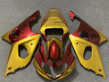 2000-2002 Suzuki GSXR 1000 Motorcycle Fairings - Gold Red Canada