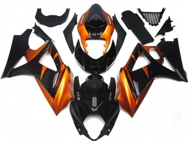 2007-2008 Suzuki GSXR 1000 Motorcycle Fairings - Orange Glossy Black Canada