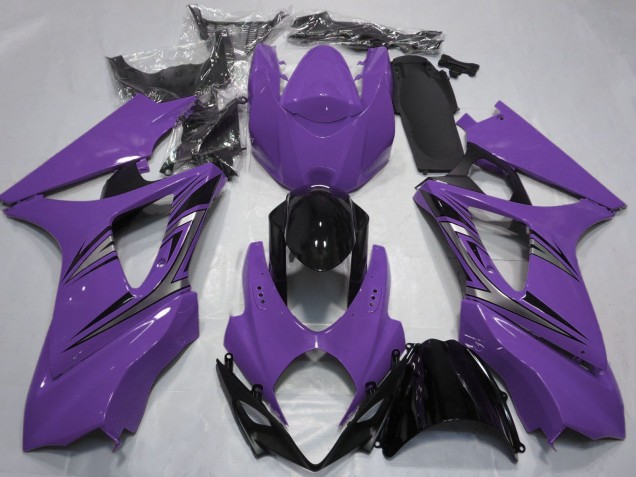 2007-2008 Suzuki GSXR 1000 Motorcycle Fairings - Purple Glossy Black OEM Style Canada