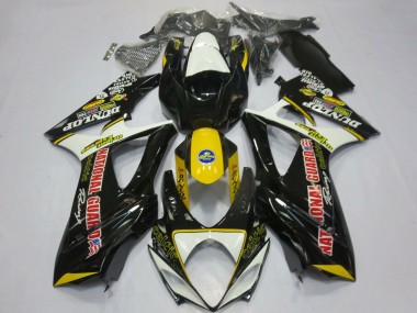 2007-2008 Suzuki GSXR 1000 Motorcycle Fairings - White Yellow Red Black Dunlop Canada