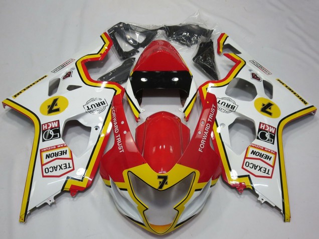 2004-2005 Suzuki GSXR 600 / GSXR 750 Motorcycle Fairings - White Red Yellow Canada