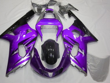 2001-2003 Suzuki GSXR 600 / GSXR 750 Motorcycle Fairings - Purple Silver Glossy Black Canada