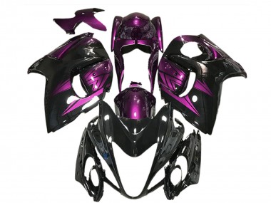 2008-2020 Suzuki GSXR 1300 Motorcycle Fairings - Glossy Black and Deep Purple Canada