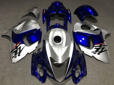 2008-2020 Suzuki GSXR 1300 Motorcycle Fairings - Glossy Silver and Blue Canada