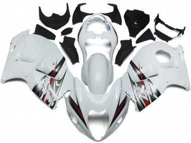 1996-2007 Suzuki GSXR 1300 Motorcycle Fairings - Glossy White and Silver Style Canada